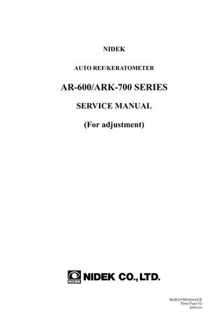 AR-600 and ARK-700 Series Service Manual March 2002