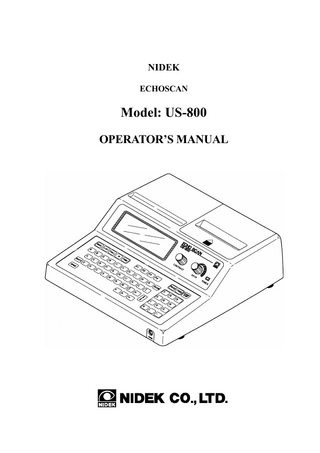US-800 Operators Manual March 2000
