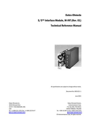 S5 Interface Module Technical Reference Manual Slot June 2001