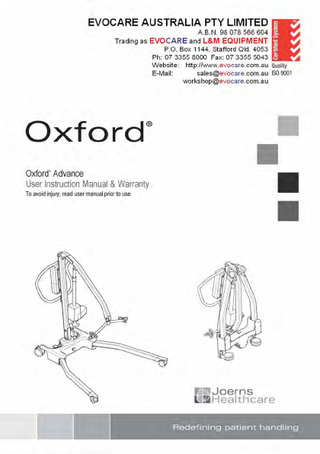 Oxford Advance User Instruction Manual & Warranty Rev C