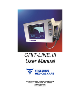 CRIT-LINE III User Manual Rev F Jan 2013