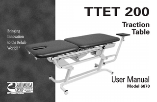 TTET 200 Model 6870 Traction Table User Manual