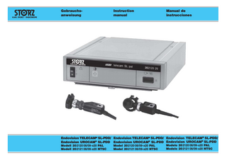 202120 08 and 09 Endovision TELCAM, UROCAM SL-PDD Instruction Manual Ver 1.8 Nov 2003