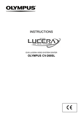 INSTRUCTIONS  EVIS LUCERA VIDEO SYSTEM CENTER  OLYMPUS CV-260SL  