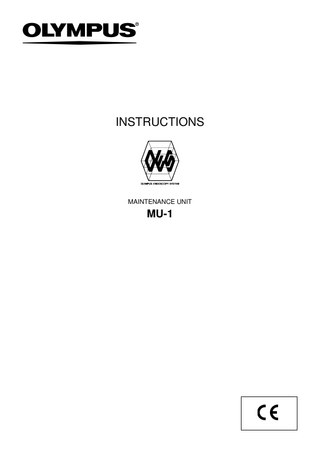 MU-1 MAINTENANCE UNIT Instructions Dec 2009