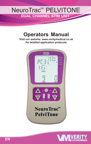 NeuroTrac PelviTone Operation Manual May 2011