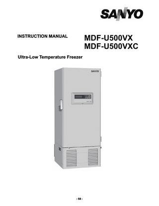 MDF-U500VX and U500VXC Biomedical Freezer Instruction Manual