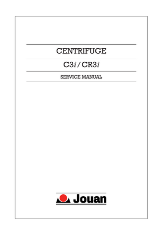 CENTRIFUGE C3i / CR3i SERVICE MANUAL  