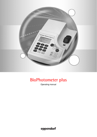 BioPhotometer plus Operating Manual March 2012