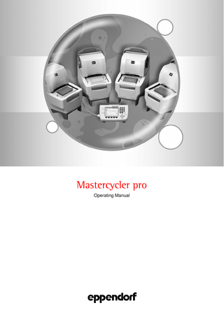 Mastercycler pro Operating Manual July 2008