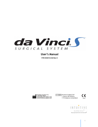 da Vinci S System User Manual Rev C