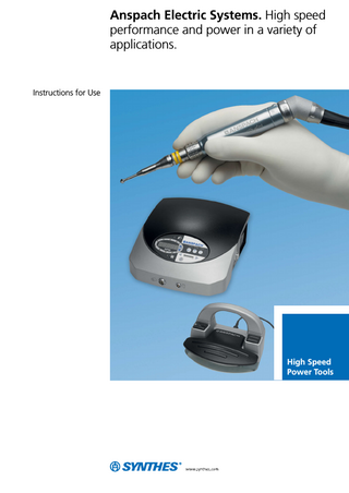 Anspach Electric Systems Instructions for Use ver AD June 2014