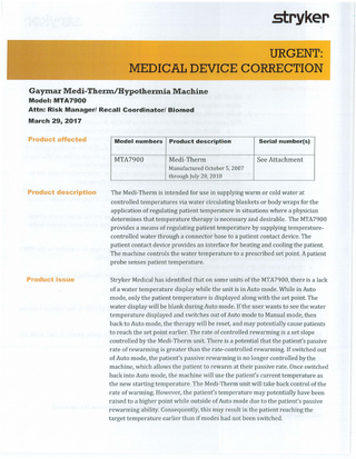 MTA7900 Urgent Medical Device Correction March 2017