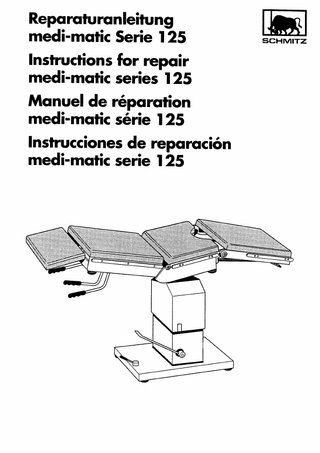 medi-matic series 125 Instructions for Repairs May 1994
