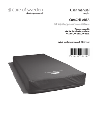 CuroCell Area Self adjusting pressure care mattress User manual Jan 2009