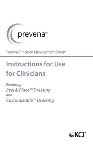 Prevena Clinicians Instructions for Use Rev C March 2012