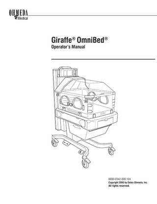 Giraffe OmniBed Operators Manual Rev 104