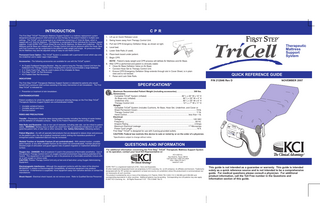 First Step TriCell Quick Reference Guide Rev D Nov 2007