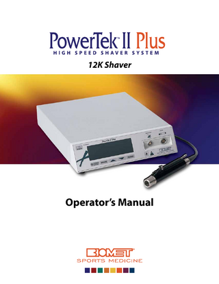 12K Shaver  Operator’s Manual  