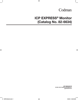 ICP EXPRESS Monitor Instruction Manual Revised May 2012