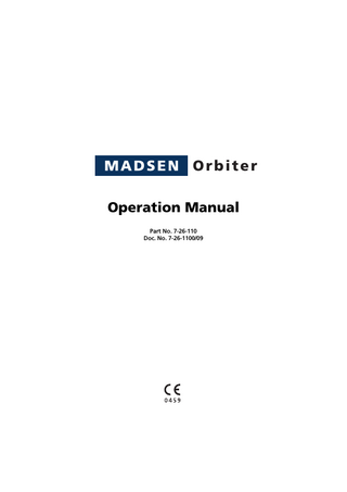 Orbiter Operation Manual Part No. 7-26-110 Doc. No. 7-26-1100/09  