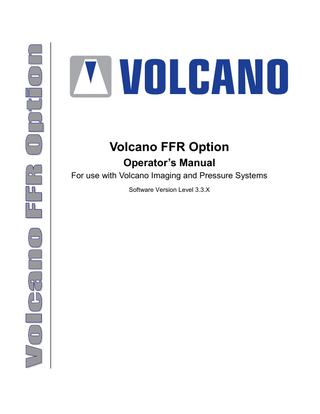 Volcano FFR Option Operators Manual sw ver level 3.3.X Oct 2014