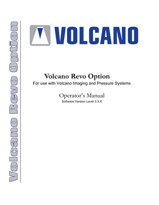 Volcano Revo Option Operators Manual sw ver level 3.3.X April 2013