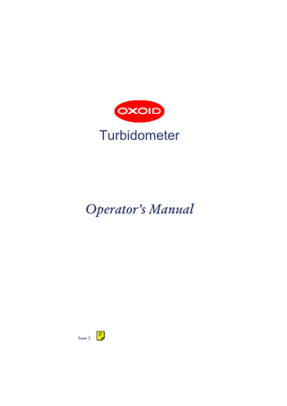 Turbidometer  Operator’s Manual  Issue 2  Page 0  