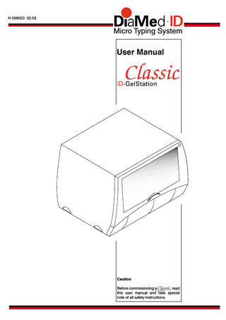 H 009023 02.03  Micro Typing System  User Manual  Caution Before commissioning a c, read this user manual and take special note of all safety instructions.  