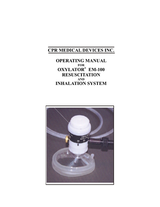 OXYLATOR EM-100 Operating Manual Vol V1 April 1999