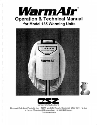 WarmAir Model 135 Operation and Technical Manual Rev O