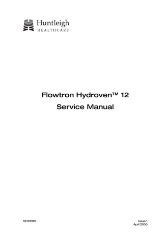 Flowtron Hydroven™ 12 Service Manual  SER0010  Issue 1 April 2006  