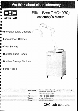 CleAir Filter Box CHC-030 Assembly Manual