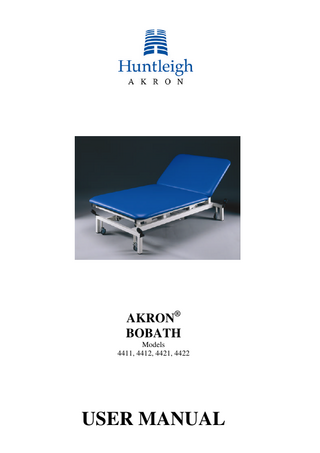 AKRON® BOBATH Models 4411, 4412, 4421, 4422  USER MANUAL  