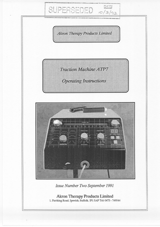 AKRON ATP7 Operating Instructions Issue 2 Sept 1991