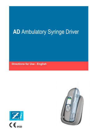 AD Ambulatory Syringe Driver Directions for Use Issue 5 Feb 2008