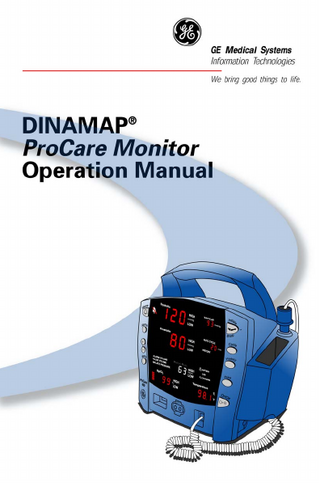 DINAMAP ProCare Monitor Operation Manual Rev C