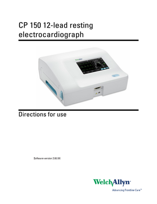 CP 150 12-lead resting electrocardiograph  Directions for use  