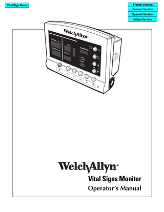 Vital Signs Monitor 52000 Operators Manual Rev B
