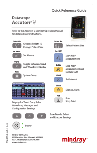 Accutorr V Quick Reference Guide Rev D