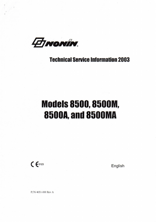 Model 8500 series Technical Service Information 2003 Rev A