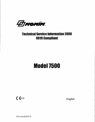 Model 7500 Technical Service Information 2008 Rev B