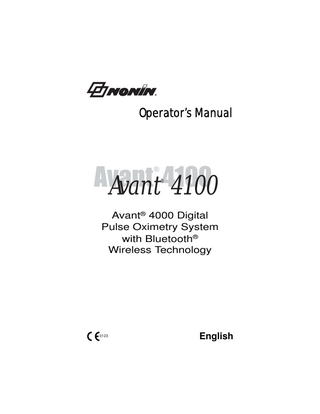 Avant Model 4100 Operators Manual