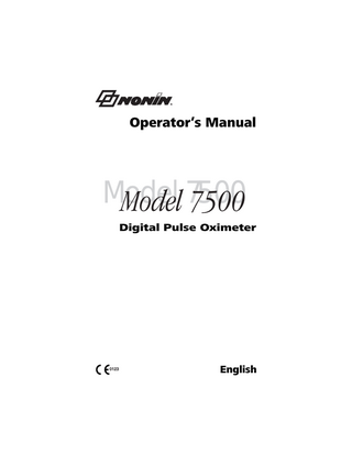 Model 7500 Operators Manual 5676-001-02