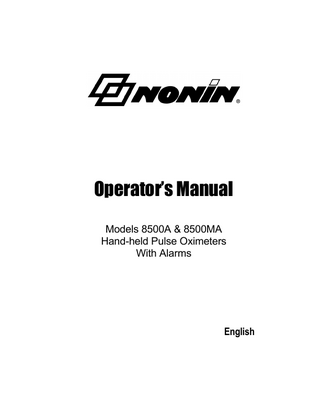 Models 8500A-8500MA Operators Manual