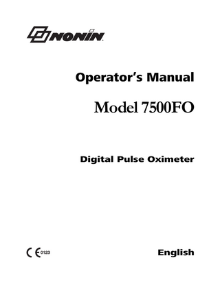 Model 7500FO Operators Manual