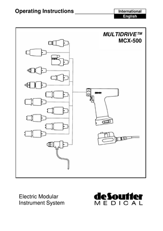 Operating Instructions  International English  MULTIDRIVE™ MCX-500  Electric Modular Instrument System  