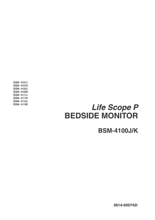 Life Scope P Model BSM-4100 J, K Operator's Manual