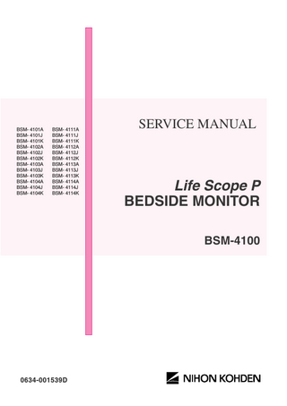 Life Scope P Model BSM-4100 A, J, K Service Manual Rev D