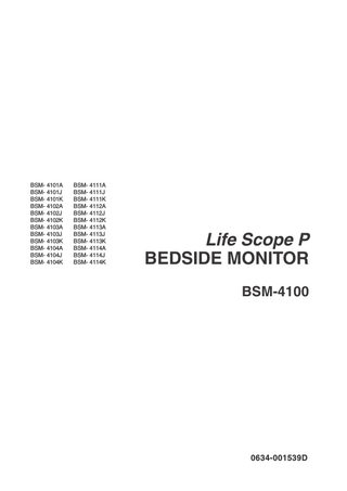 Life Scope P BSM-4100 series Service Manual